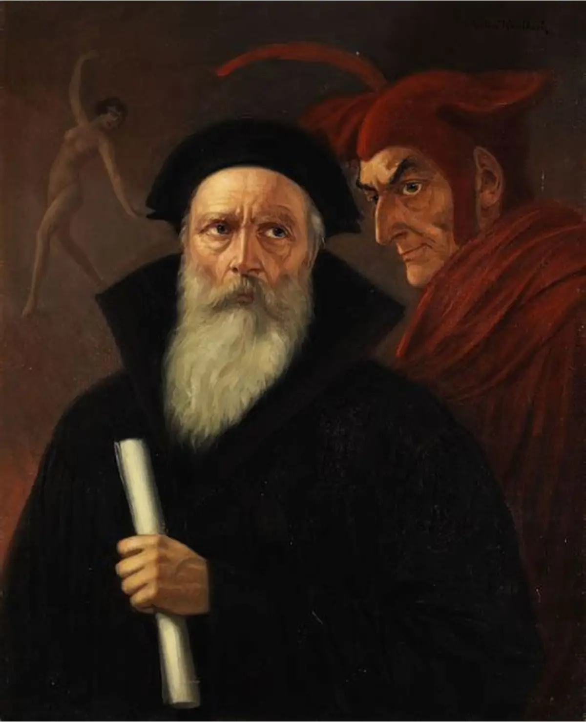 Painting of Faust and Mephisto by Anton Kaulbach, ca. 1900